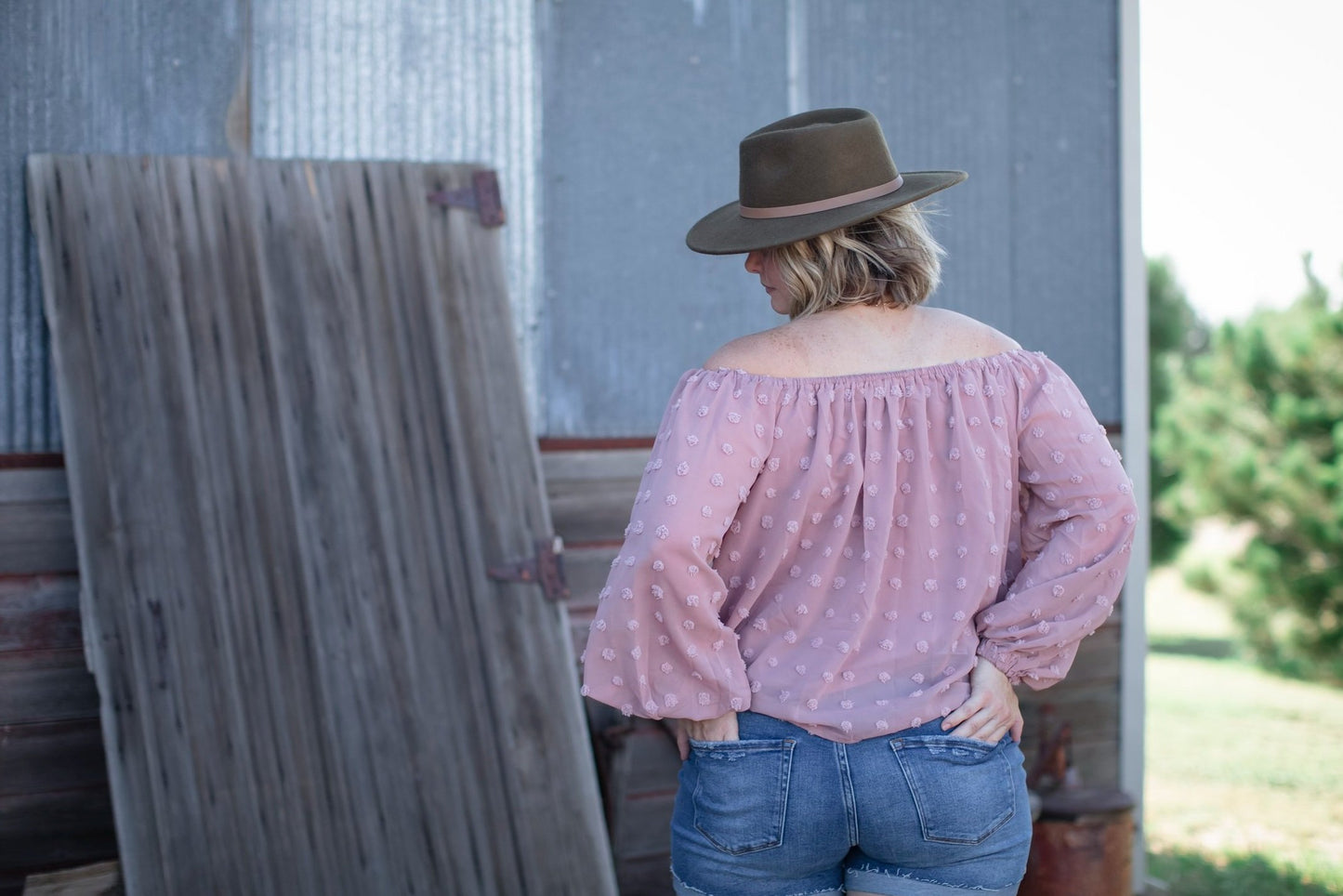 Off the Shoulder Rose Top