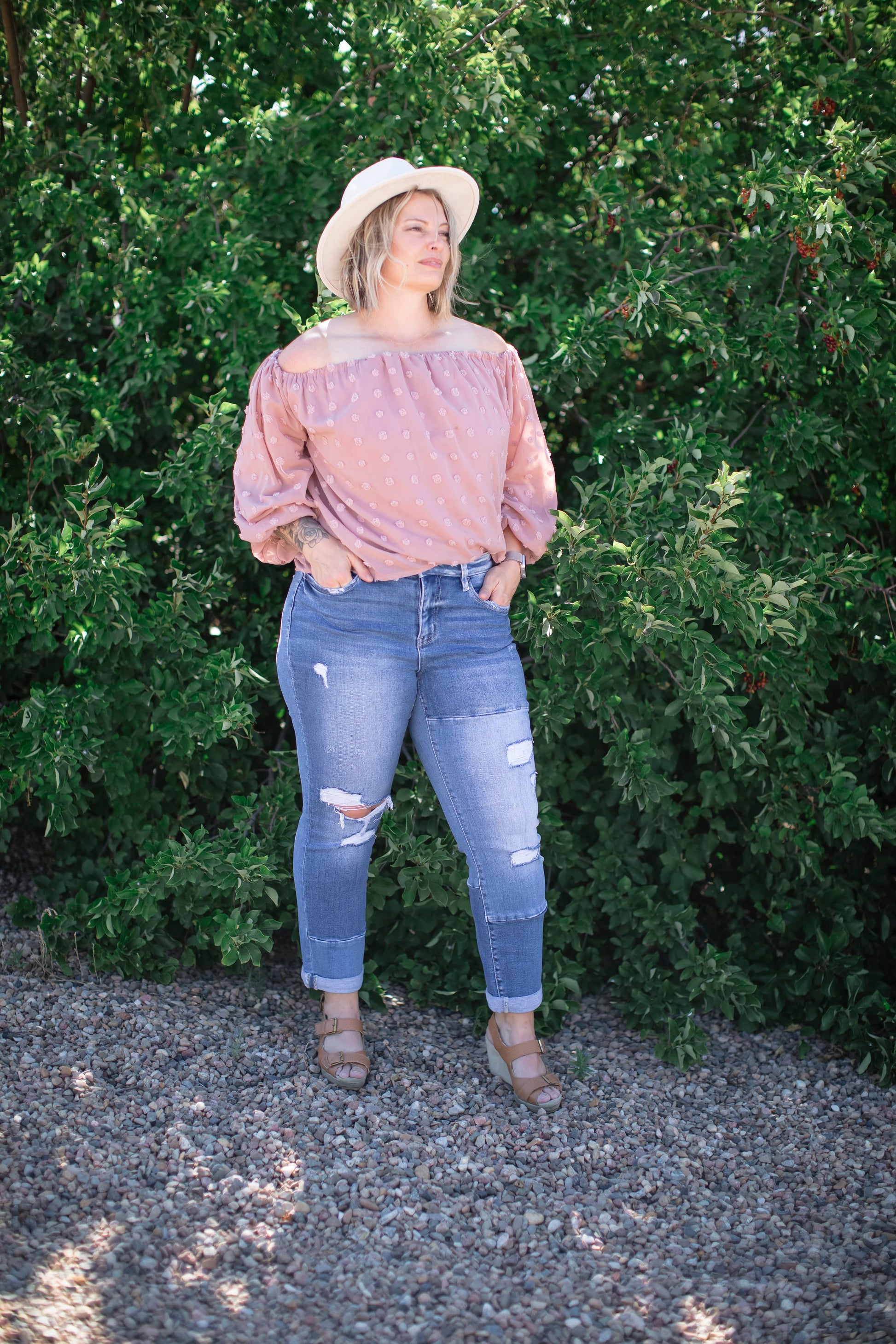 Off the Shoulder Rose Top